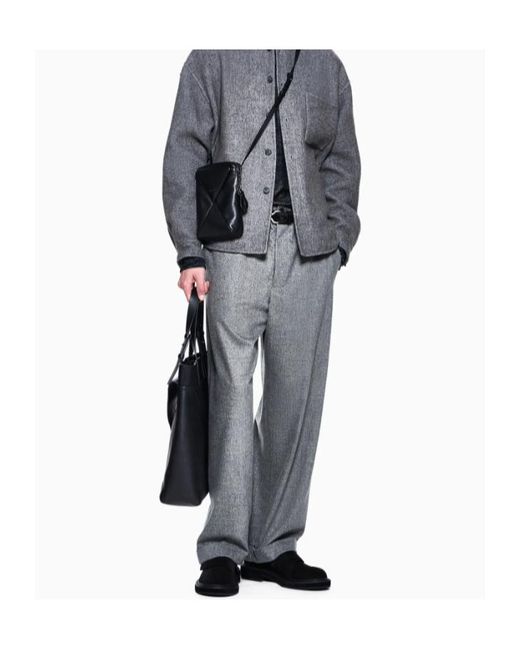 Giorgio Armani Blue Pleated Wide-Leg Pants for men