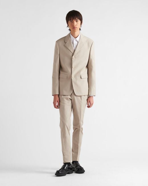 Prada Natural Single-Breasted Long-Sleeved Jacket for men