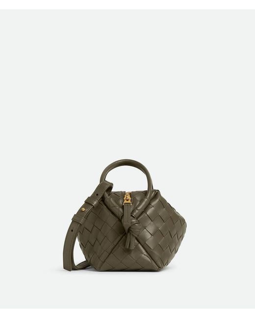 Bottega Veneta Green Small Leather Loop Top-Handle Bag
