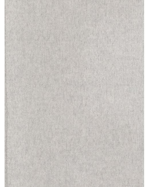 Max Mara White Monogram Fringe Scarf