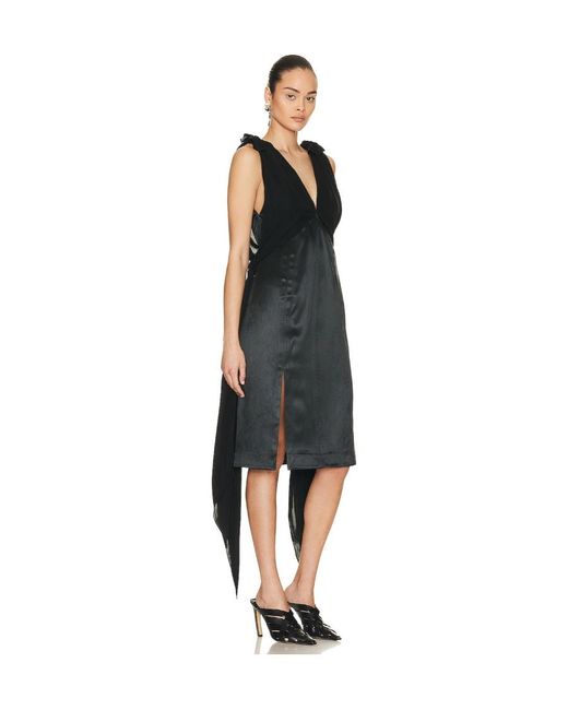 Bottega Veneta Black Fluid Midi Dress