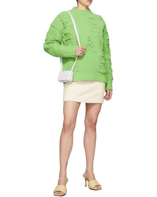 Bottega Veneta Green Alphabet Motif Ribbed-Knit Jumper