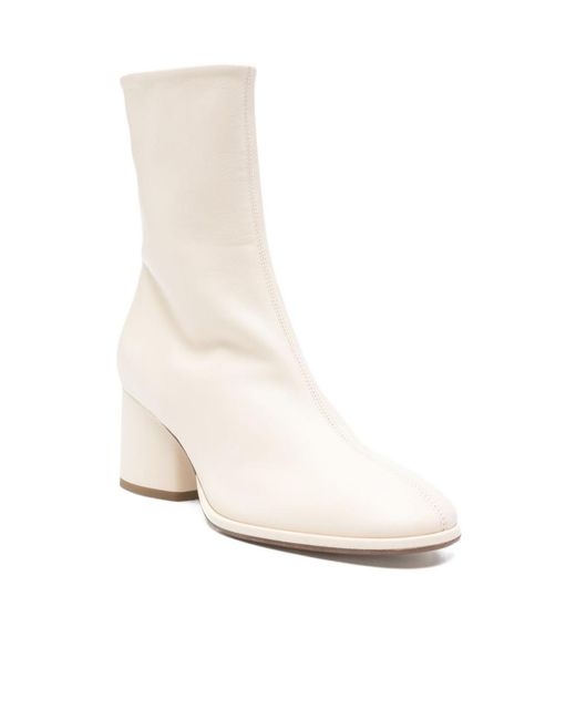 Aeyde White Zippered Ankle Boots