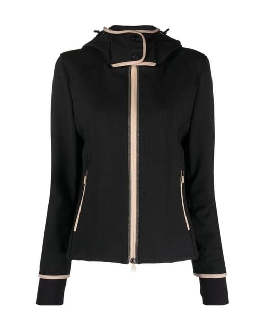 Brunello Cucinelli Black Hooded Virgen Wool Jacket