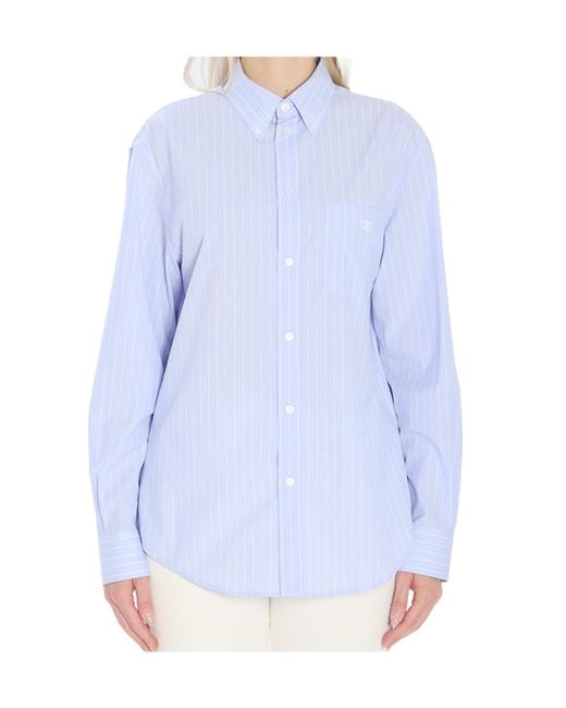 Céline Blue Triomphe Striped Shirt