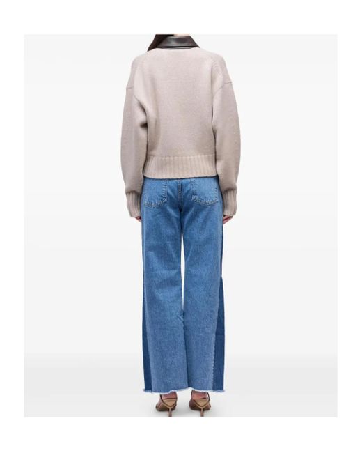 Jonathan Simkhai Blue High-Collar Wool Jacket