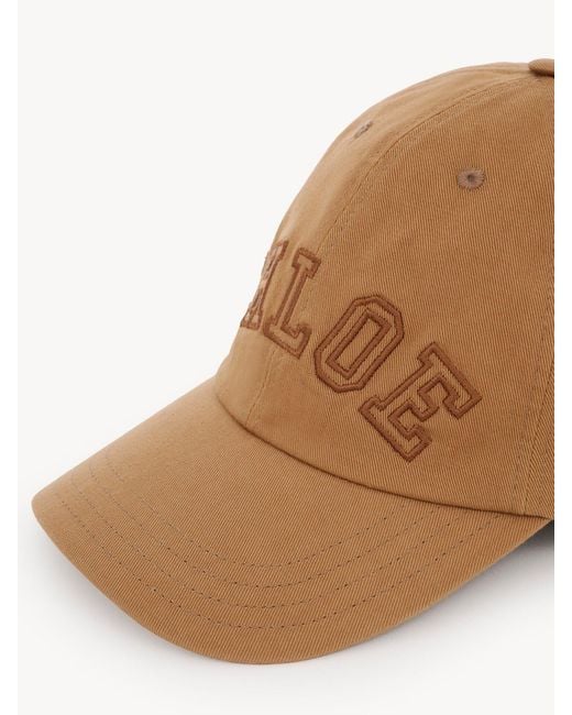 Chloé Brown Chloé Logo Embroidered Baseball Cap