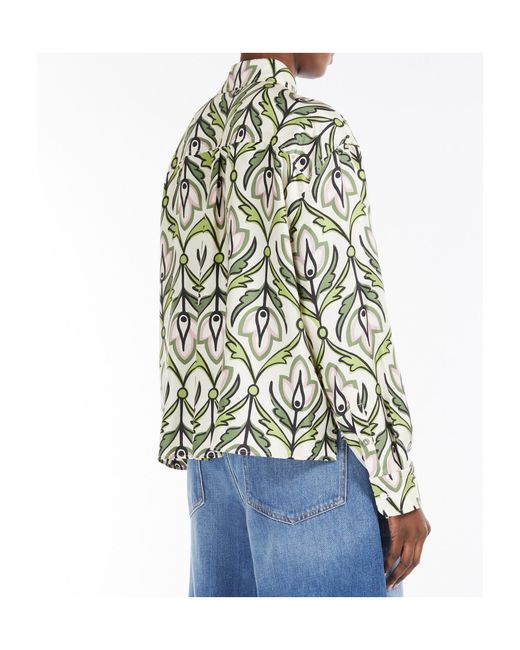 Weekend by Maxmara Green Silk Twill Shirt
