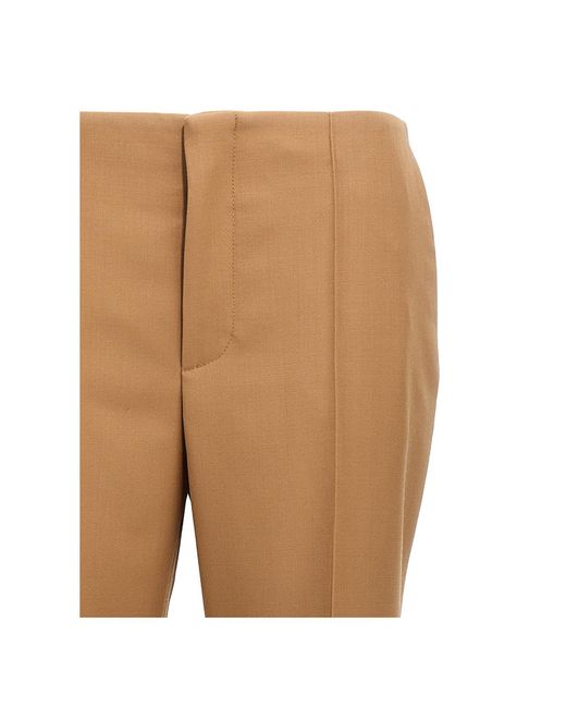 Chloé Natural Pleated Casual Pants
