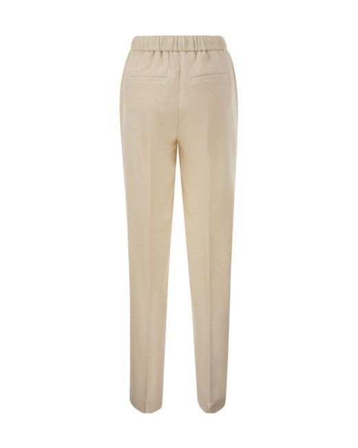 Peserico Natural Elastic Waist Casual Pants