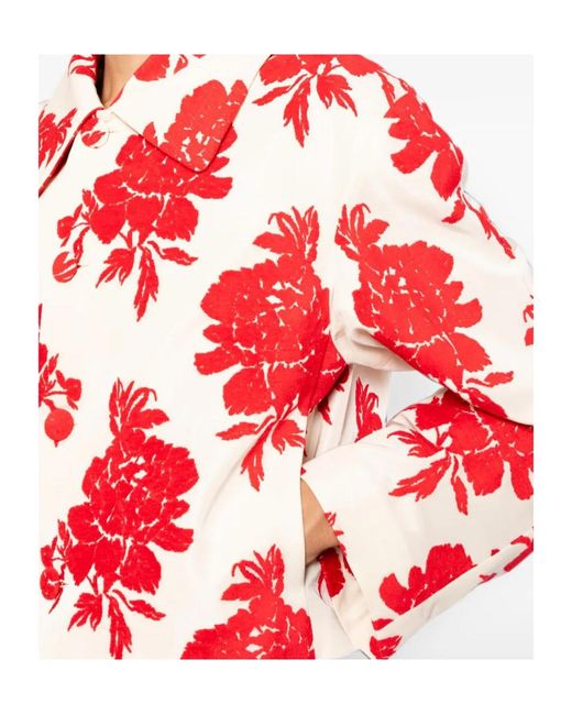 Dries Van Noten Red Long-Sleeved Printed Jacket for men