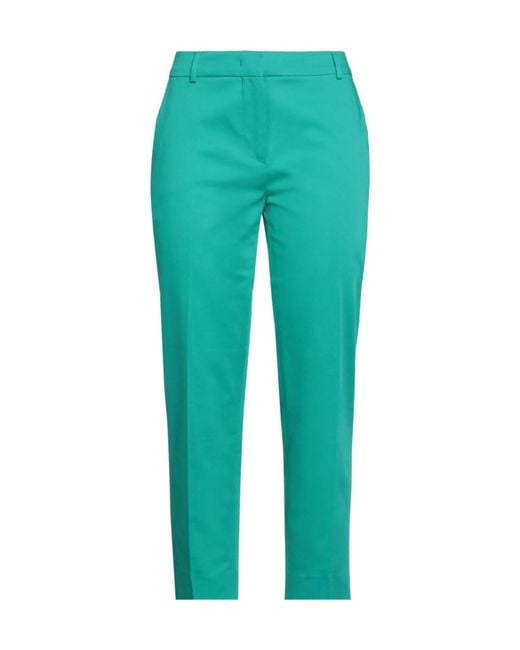 Max Mara Green Plain Colour Casual Trousers
