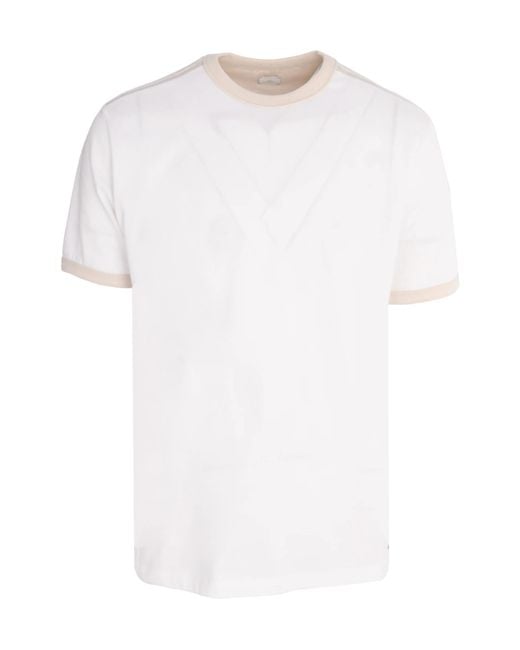 Eleventy White Contrast Trim T-Shirt for men
