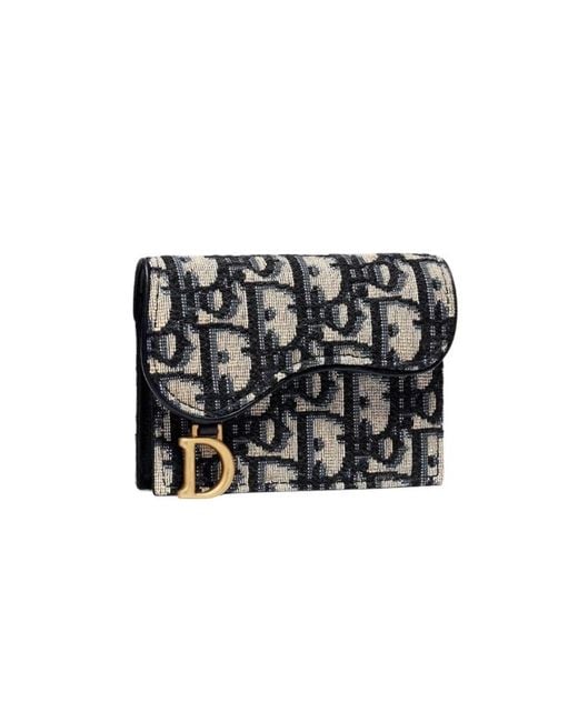 Dior Black Saddle Bloom Card Holder