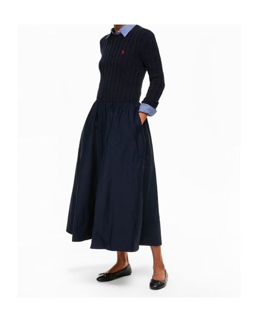 Polo Ralph Lauren Blue Logo Knit Dress
