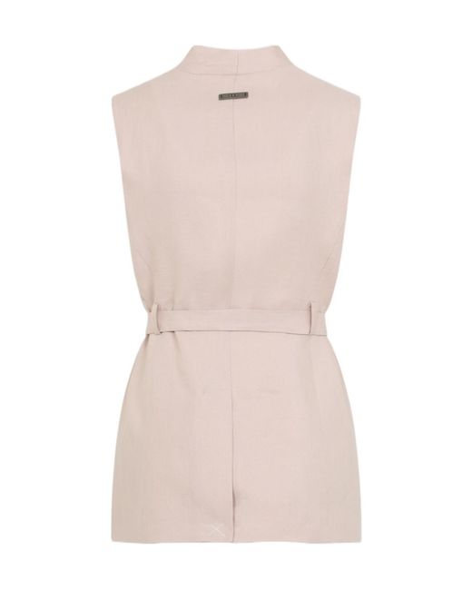 Peserico Pink Belt-Detail Waistcoat