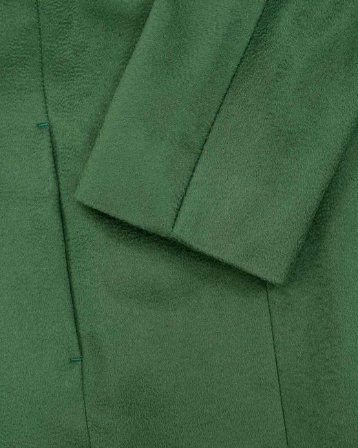 Max Mara Green Logo Long-Sleeved Coat