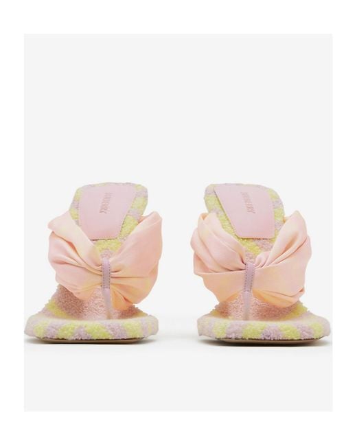 Burberry Pink Check Pool Open-Toe Slip-On Sandals