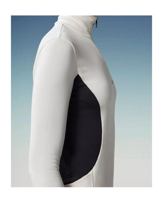Moncler White Grenoble Half-Zip Sweater