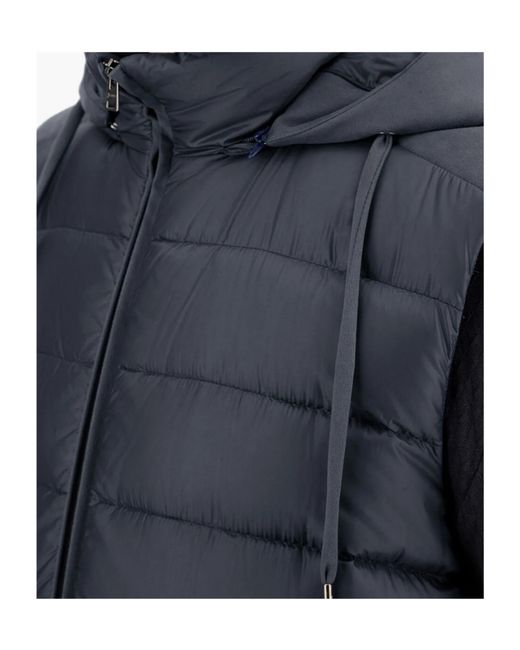 Herno Blue Drawstring Hooded Vest for men