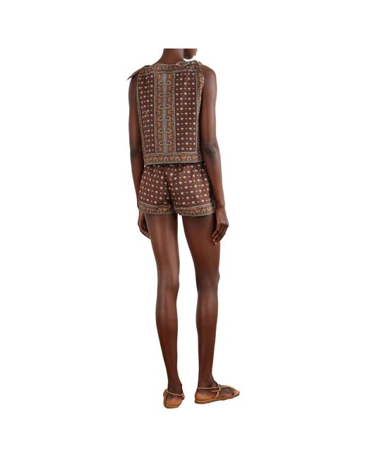 Doen Brown Printed Organic Cotton Top