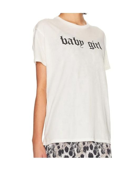 R13 Gray Baby Girl Logo-Print T-Shirt