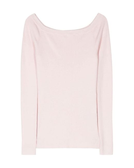 P.A.R.O.S.H. Pink P.A.R.O..H. Off-Shoulder Knitted Jumper