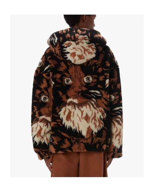 J.W. Anderson Brown Jw Anderson Fleece Hooded Jacket