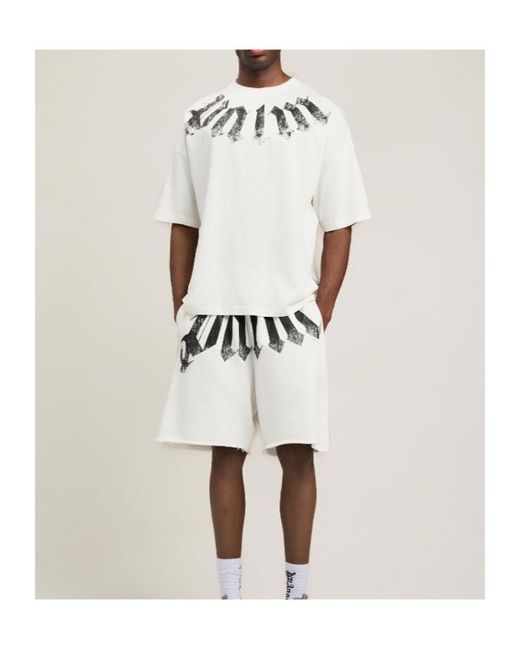 Palm Angels White Big Neck Logo Loose Fit T-Shirt for men