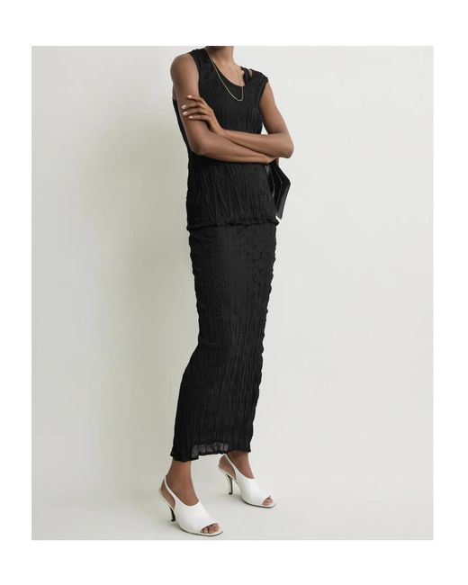 Totême  Black Totême Crinkled Knitted Skirt