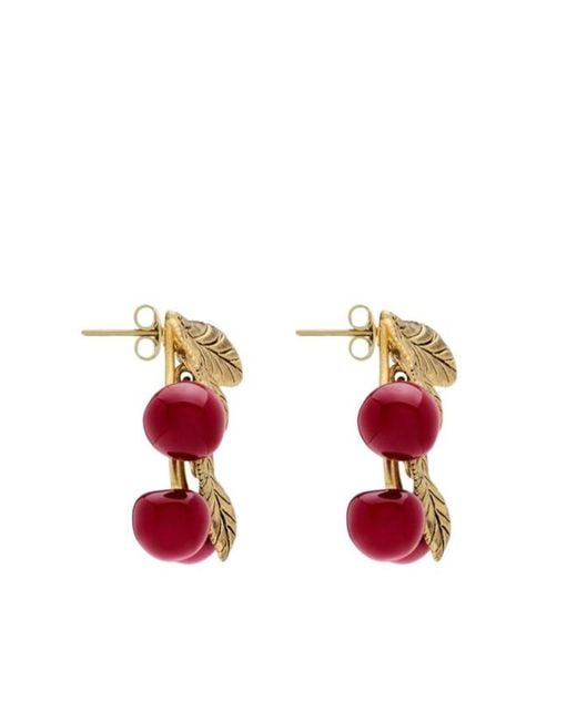 Saint Laurent White Cherry Earrings