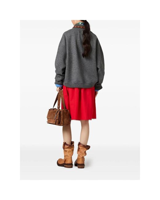 Miu Miu Gray Half-Zipped Jumper