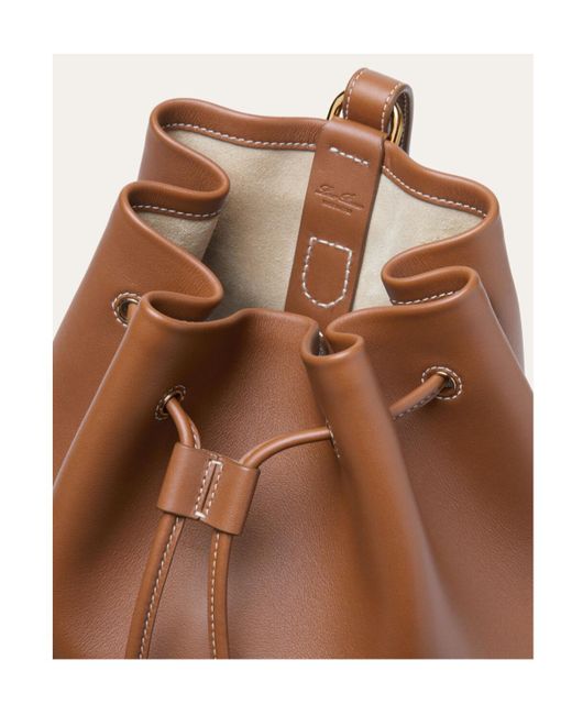 Loro Piana Brown Extra Drawstring Backpack L27