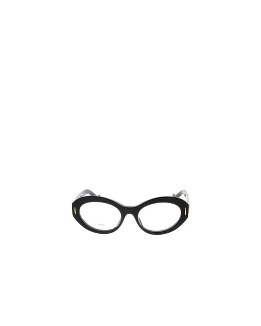 Loewe White Anagram Cat-Eye Frame Glasses