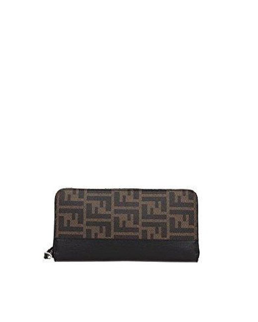 Fendi Gray Long Wallet for men