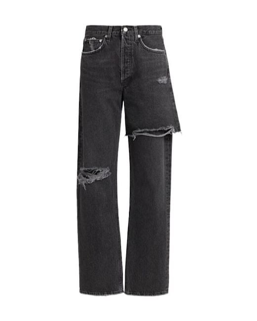 Agolde Black Amryn Mid-Rise Straight Leg Jeans