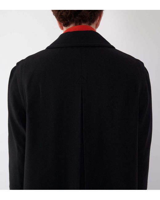 Rier Black Loden Wool Coat for men