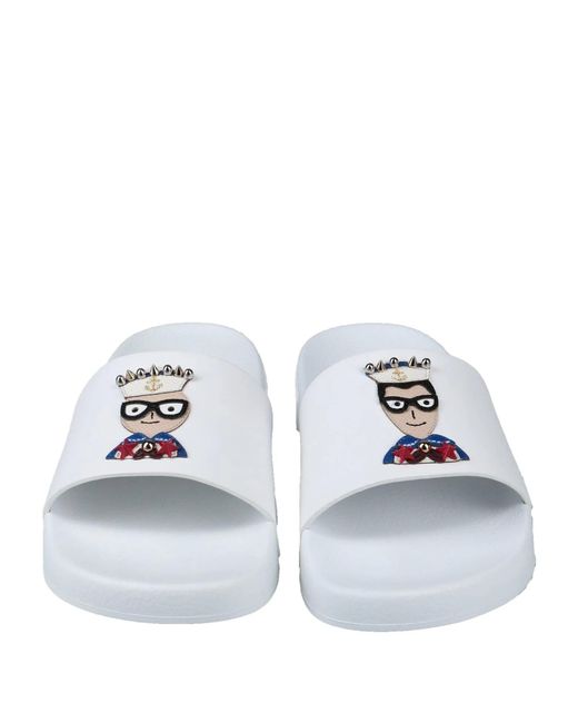 Dolce & Gabbana Metallic Round Toe Casual Slippers