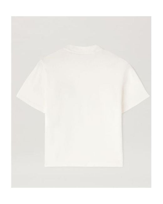 Palm Angels White Logo Embroidered Crewneck T-Shirt