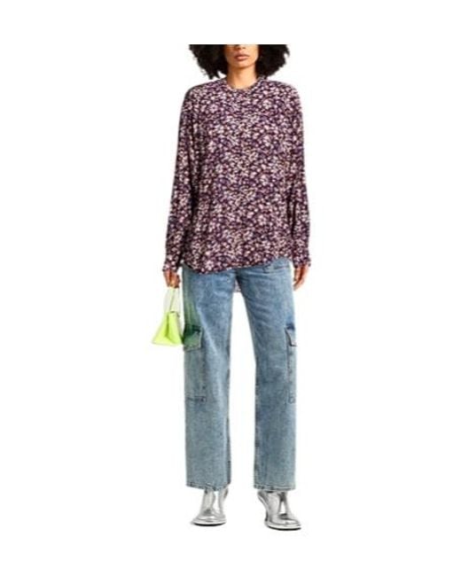 Isabel Marant Purple Floral Printed Shirt