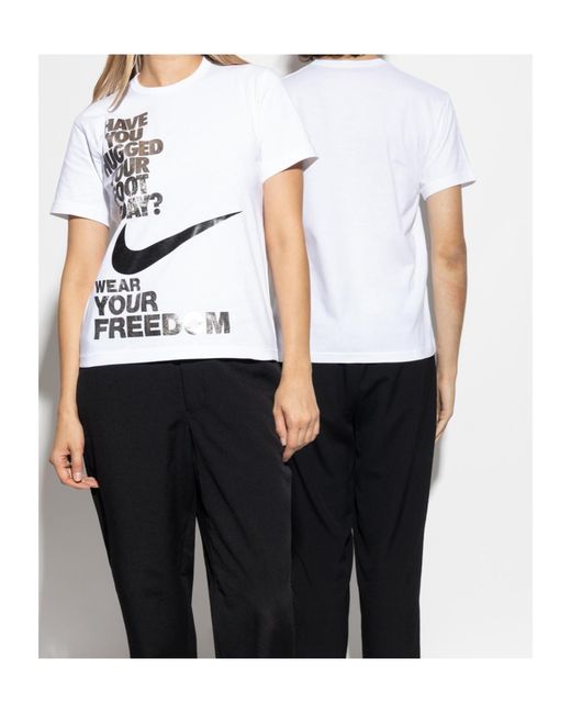 Comme des Garçons White Crew Neck Short-Sleeved T-Shirt for men