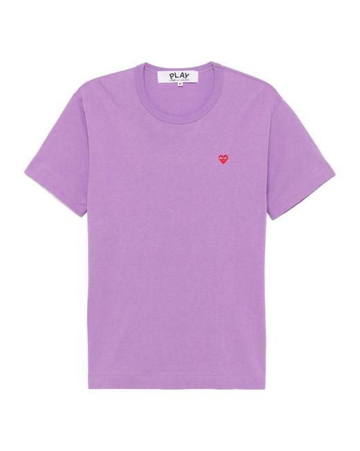 Comme des Garçons Purple Heart-Patch T-Shirt for men