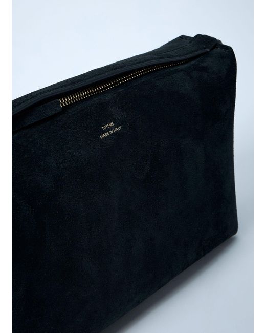 Totême  Black Totême Logo Lettering Clutch Bag