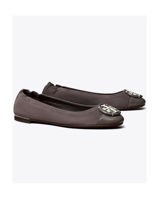 Tory Burch Brown 10Mm Logo-Plaque Ballerina Shoes
