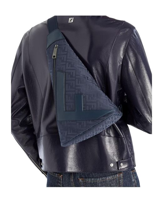 Fendi Blue Ff Cono Large Backpack for men