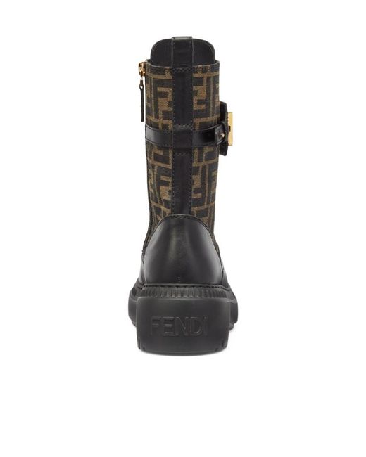 Fendi Black Graphy Biker Boots