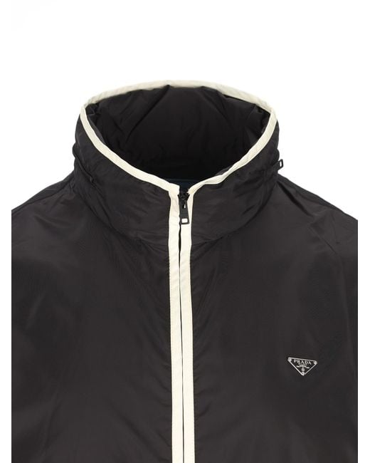 Prada Black Vanilla Renylon Zip Blouson