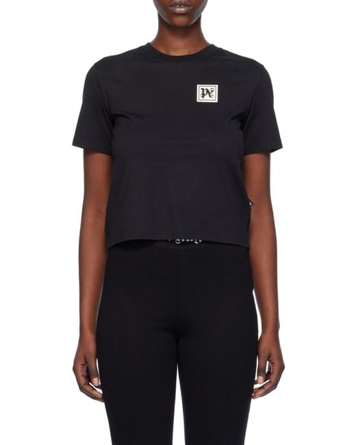 Palm Angels Black Logo Patch Crewneck T-Shirt