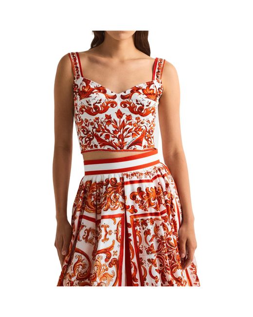 Dolce & Gabbana Red Short Crop Top