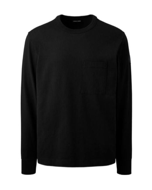 Canada Goose Black Long-Sleeved Crewneck T-Shirt for men